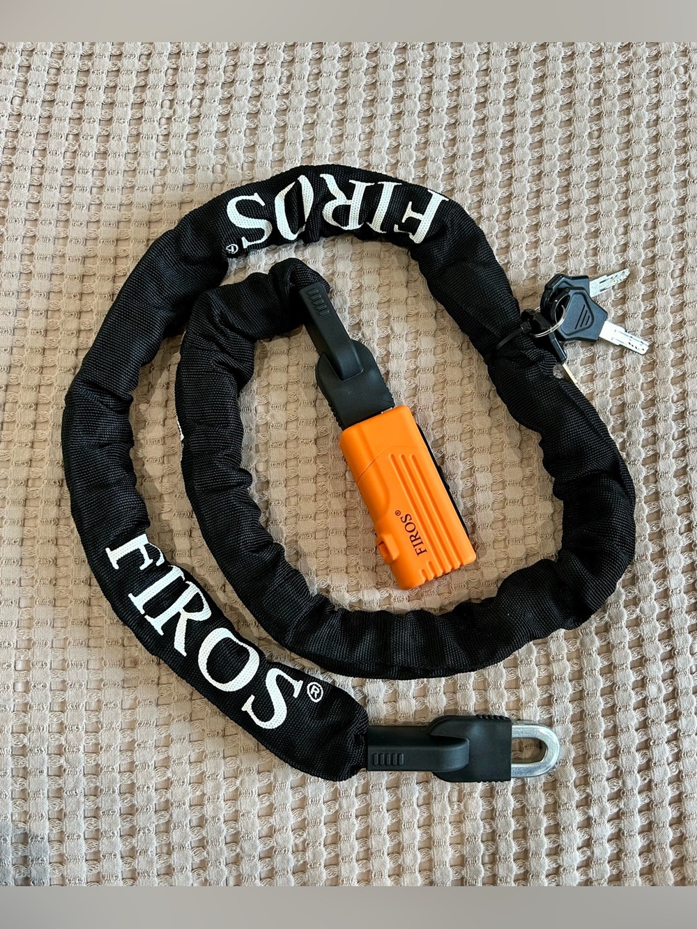 FIROS 5FT Heavy Duty Bike Chain Lock Anti-Theft 8mm Steel w/ 3 Keys NWT!